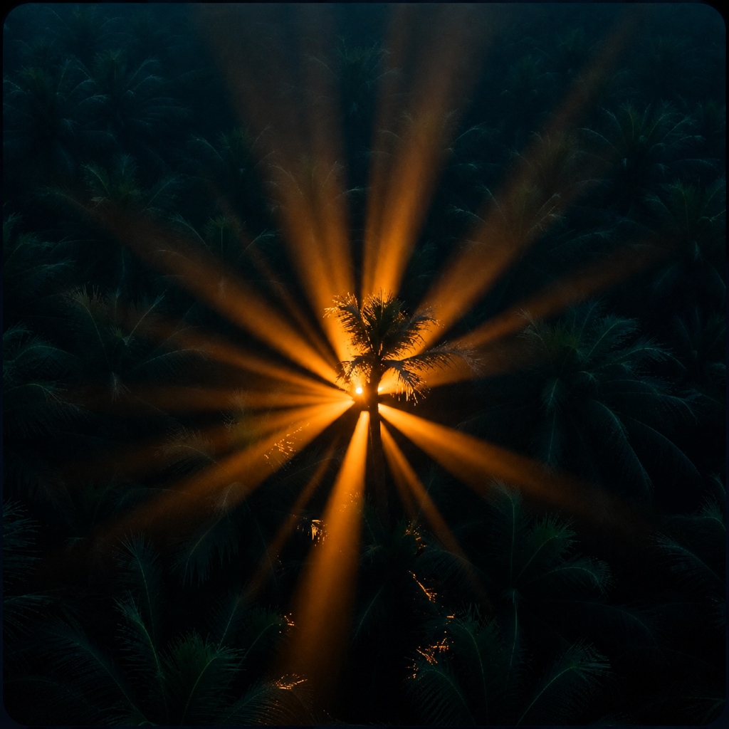 Aerial coconut plantation